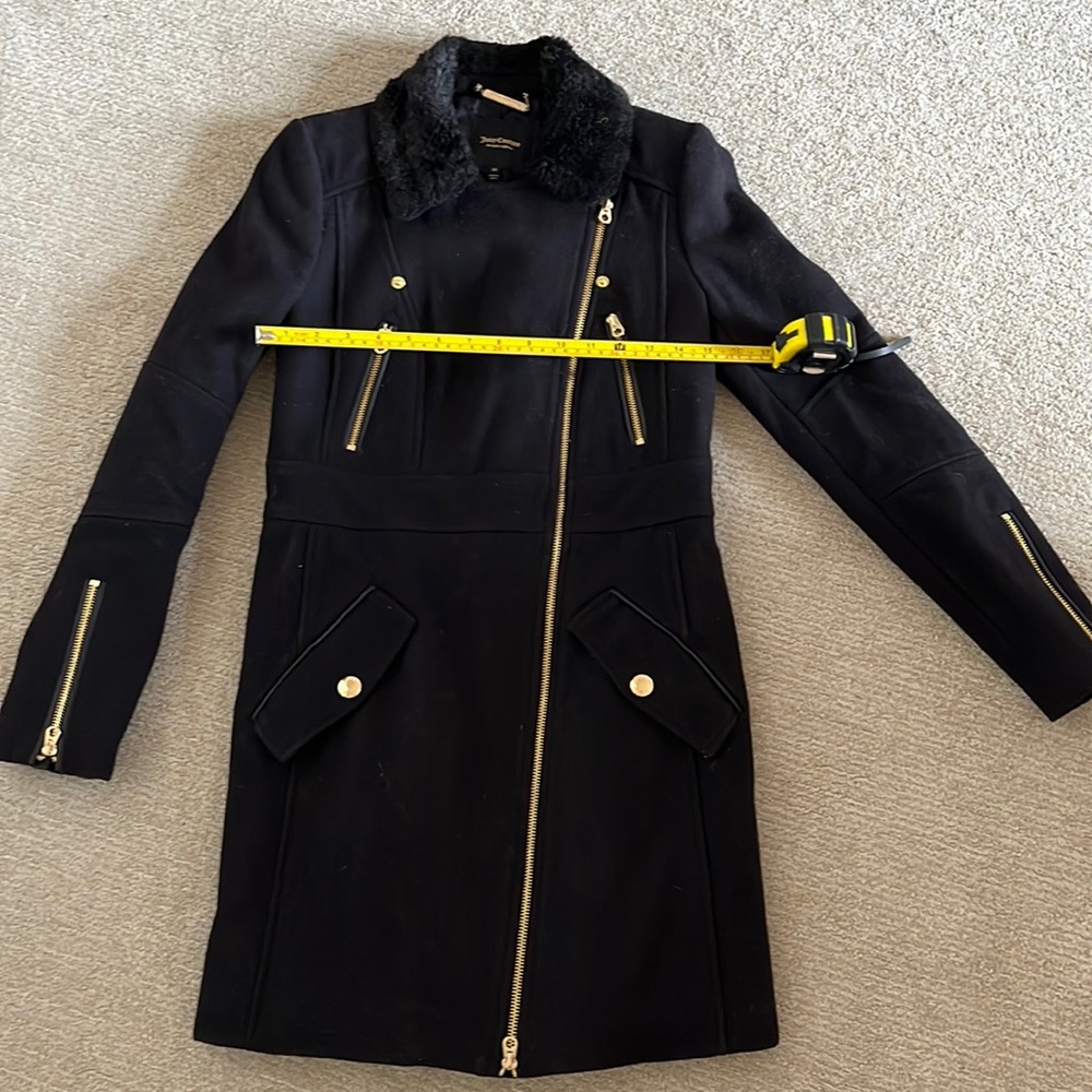 Black wool Juicy Culture Mid-length coat